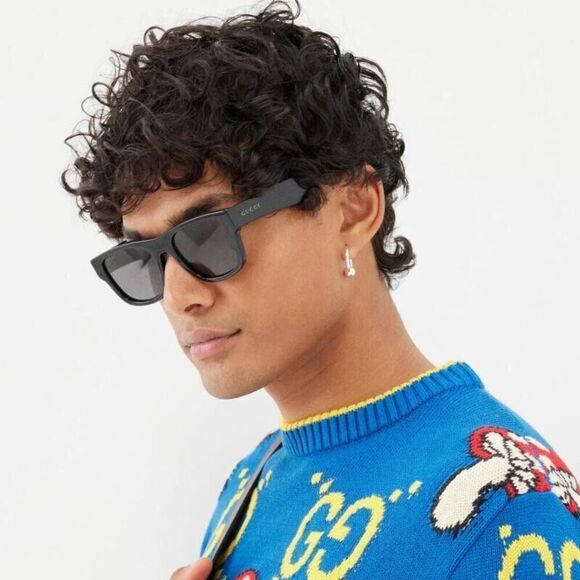 NEW Gucci Sunglasses GG1427S 001 Black Grey Men Authentic